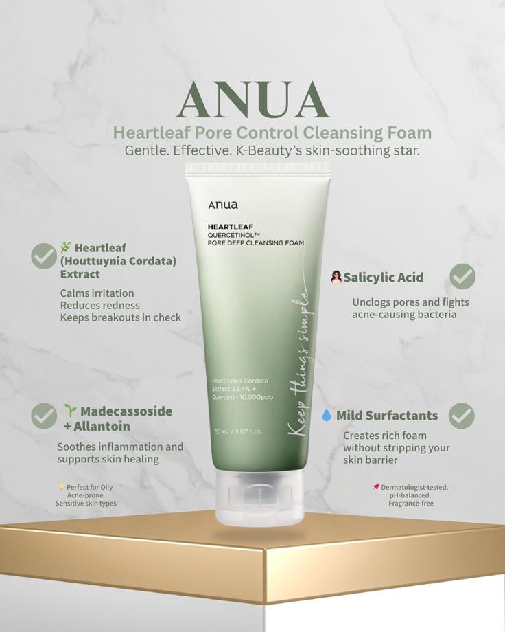 ANUA Heartleaf Quercetinol™ Pore Deep Cleansing Foam 150ml view 2