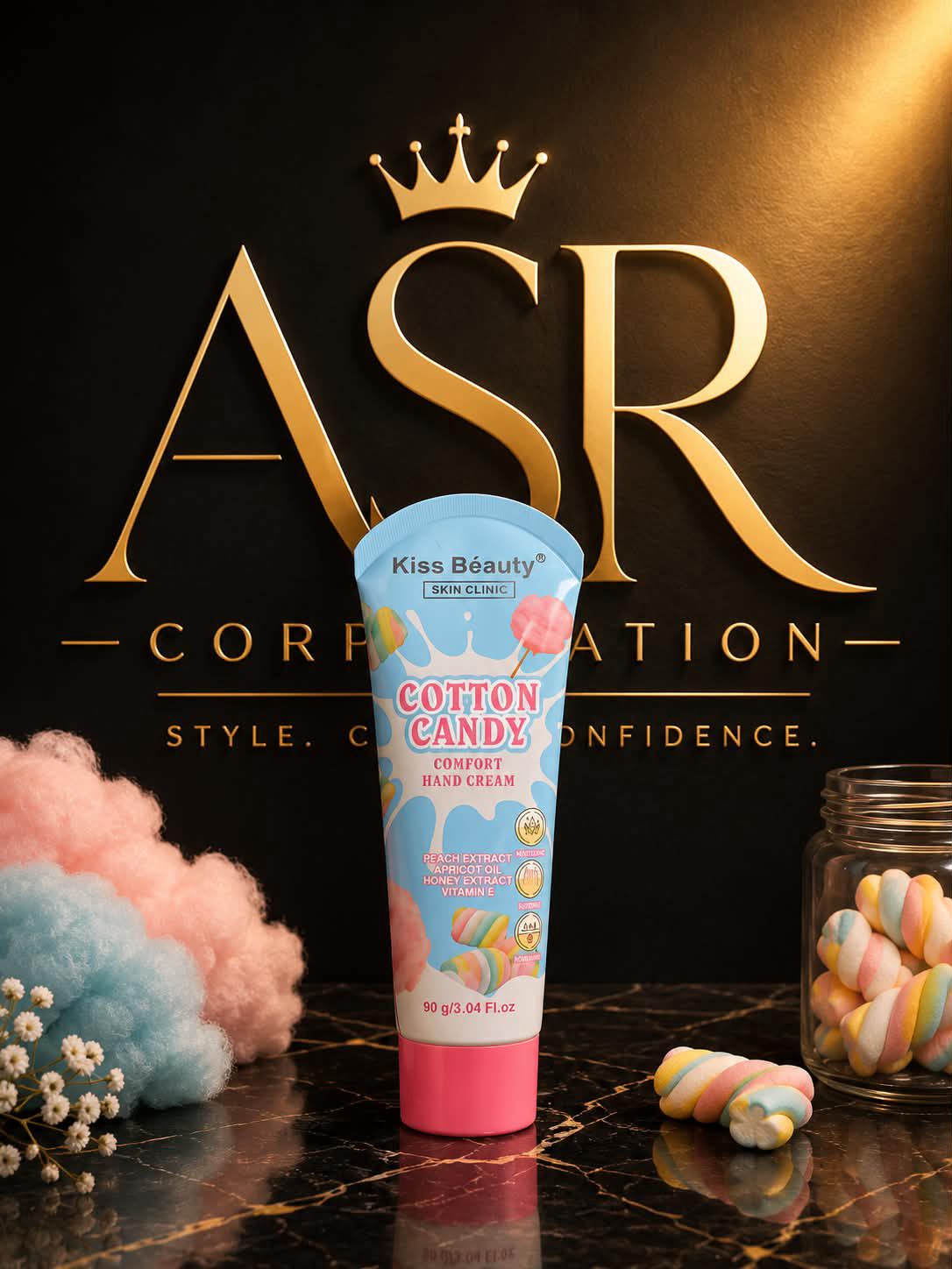 Kiss Beauty Cotton Candy Comfort Hand Cream – Peach Extract & Apricot Oil (90g)